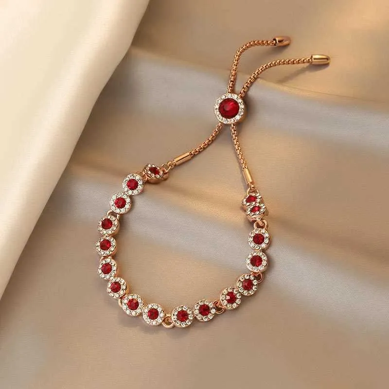 Micro inkrutaż czerwona diamentowa bransoletka dziewczyny Best Friend Bransoleta Koreańska wersja modowa nowa moda luksusowa temperament