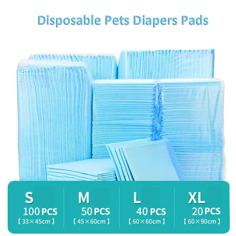 Diapers 100/50/40/20PCS Absorbent Dog and Puppy Training Pads Pet Disposable Diapers Cat Dog Pee Pads LeakProof Pet Urine Mat Quick Dry