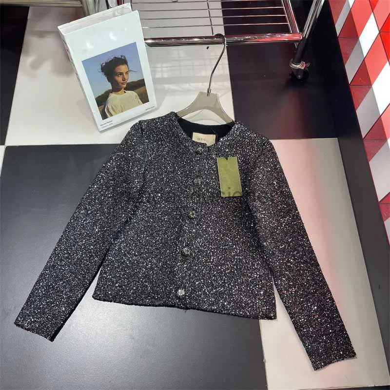 Jaquetas femininas de designer 24ss início da primavera novo gaoding temperamento socialite estilo brilhante céu estrelado indústria pesada talão peça cardigan jaqueta para mulheres