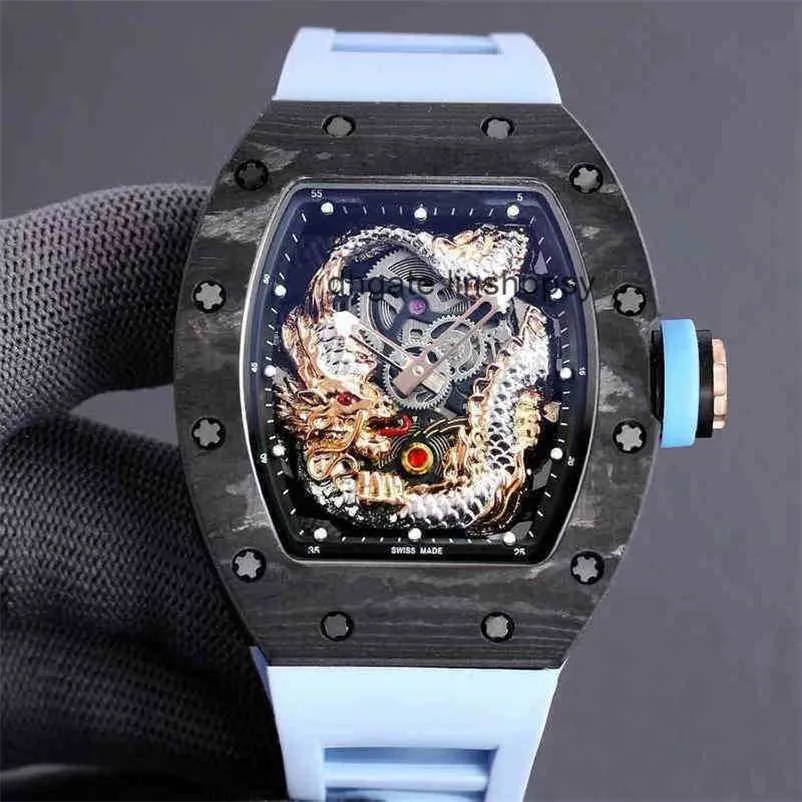 Richrsmill Watch Swiss Watch vs Factory Carbon Fiber Automatic Watch Factory Aluxury Date Lluxury Business Leisure RM57-03 Carbon Fashion3QAZ