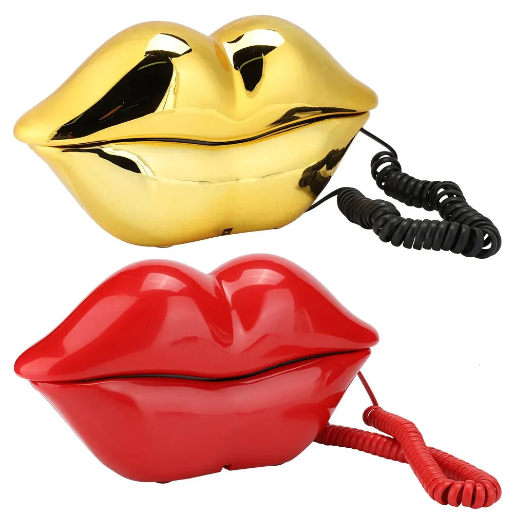 WX-3061 Multi-Functional Cute Lip Shape Telephone Desk Phone Home Decoration Set Telephone 240314