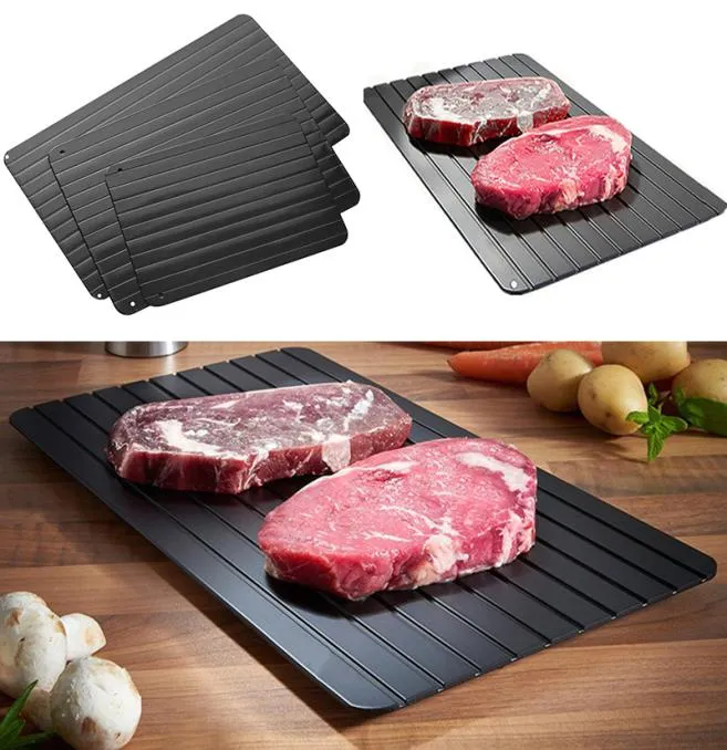 Snabbfrostning Tina Tray avfrostning Tray Meat Frozen Food snabbt utan elektricitet Mikrovågsugn Frozen Food Kitchen Accessories4070099