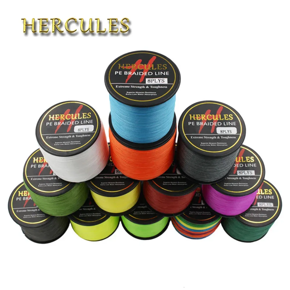 Hercules 8 hebras 1000 M hilo de pescar de PE trenzado tresse peche tejido de pesca de agua salada Superior extremo súper fuerte 10LB-300LB 240315