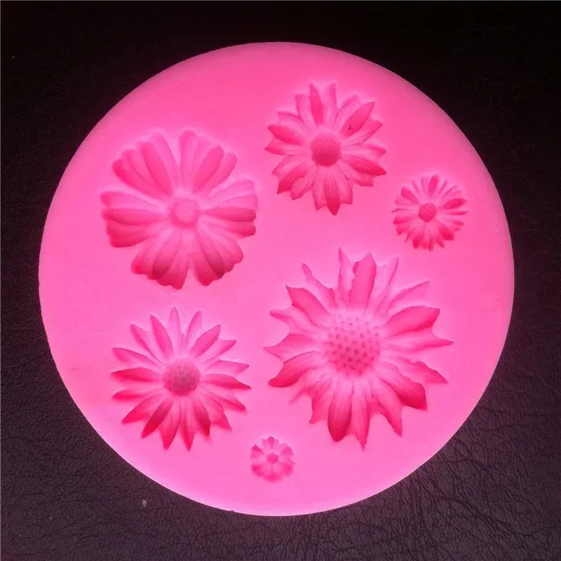 3D Daisy Flower Siliconen Molds Fondant Craft Cake Candy Chocolate Ice Pastry Baking Tool Schimmel Fondant Tools