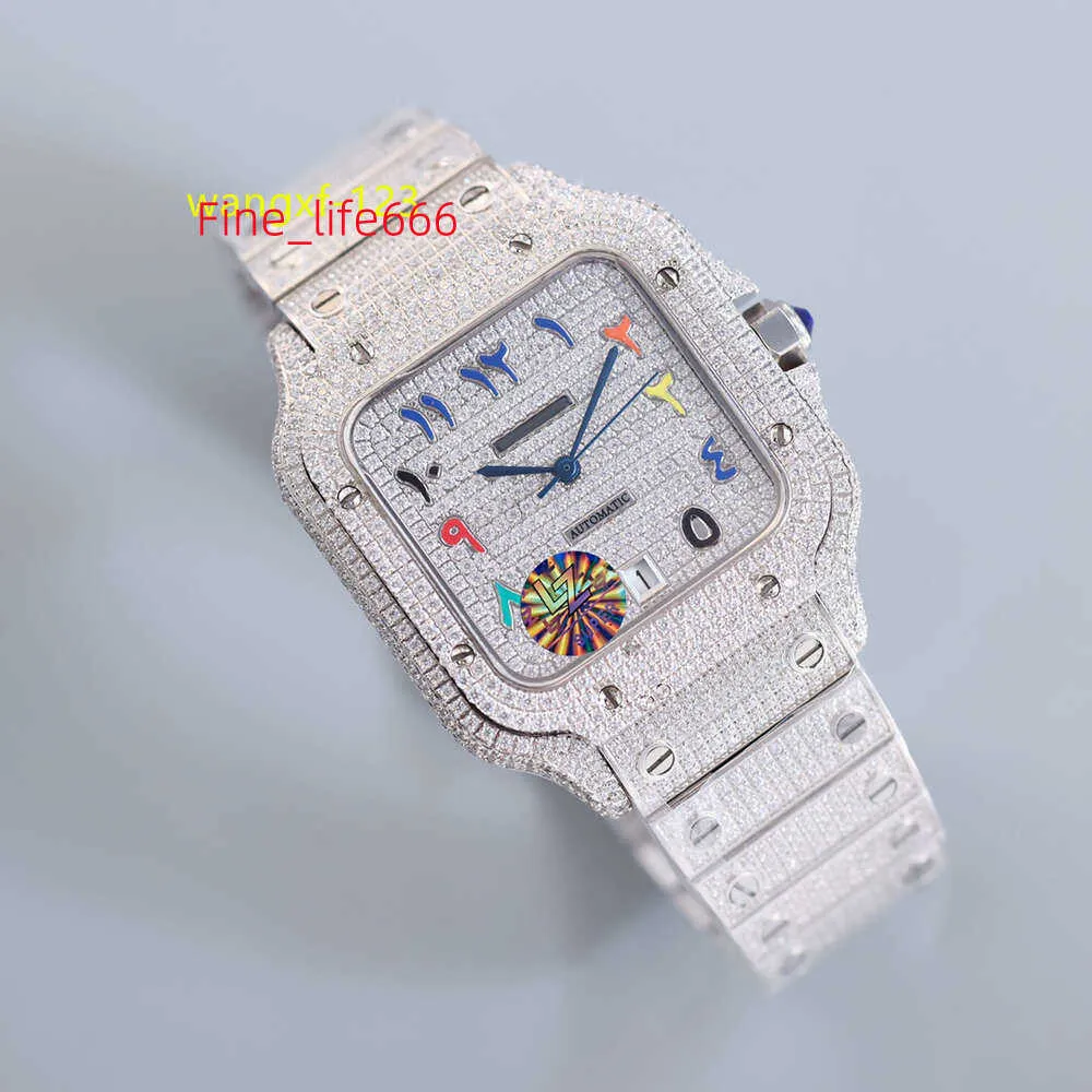 VVS Iced Out White Moissanite Diamond Bezel Custom Watch للرجال والنساء