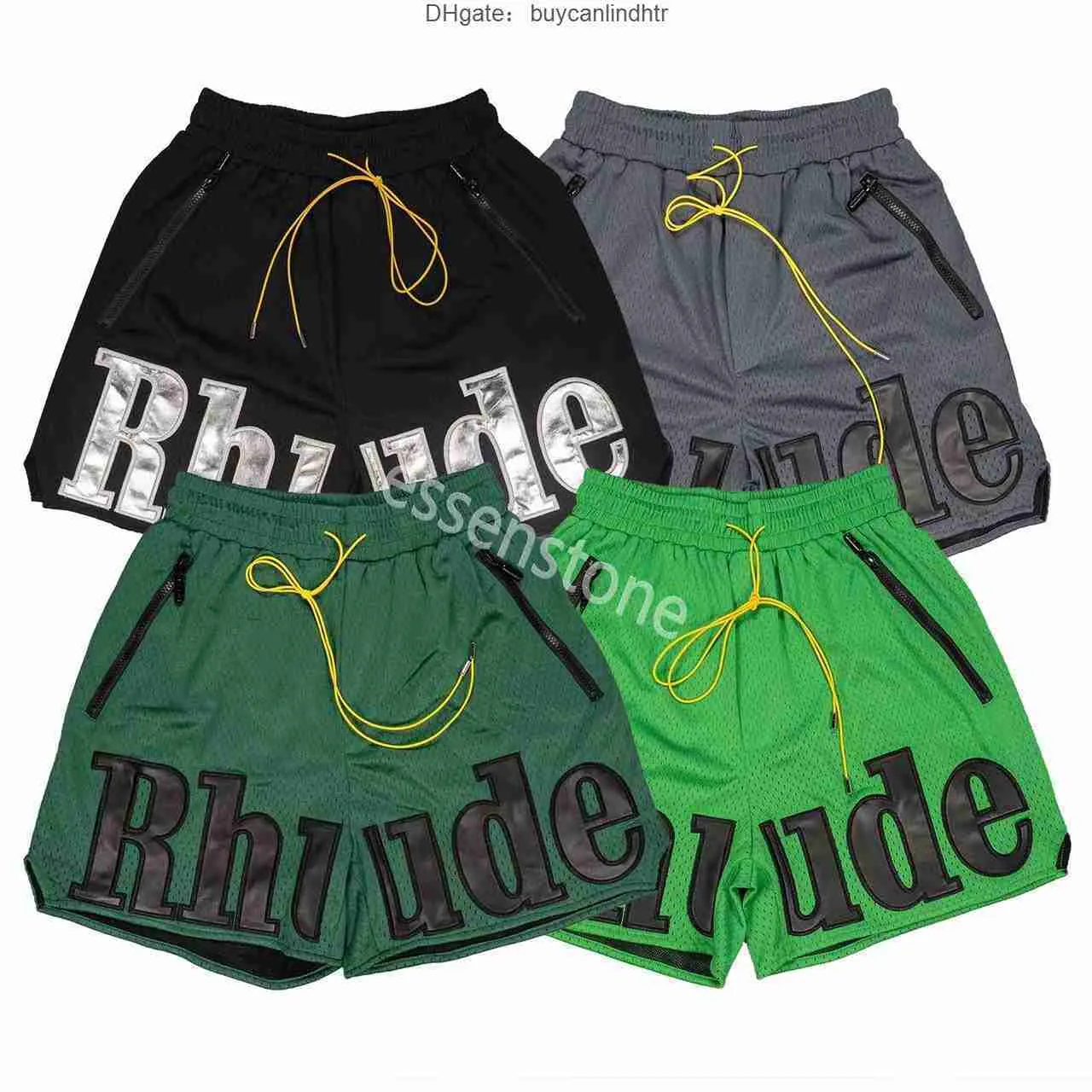 Sommer Rhude Herren-Shorts, Designer, kürzere Herren- und Damen-Badeshorts, Cashew-Blumenstrick, Kordelzug, Capris, Paare, Jogger, Sportbekleidung, lockere, lässige Strand-Jogginghose