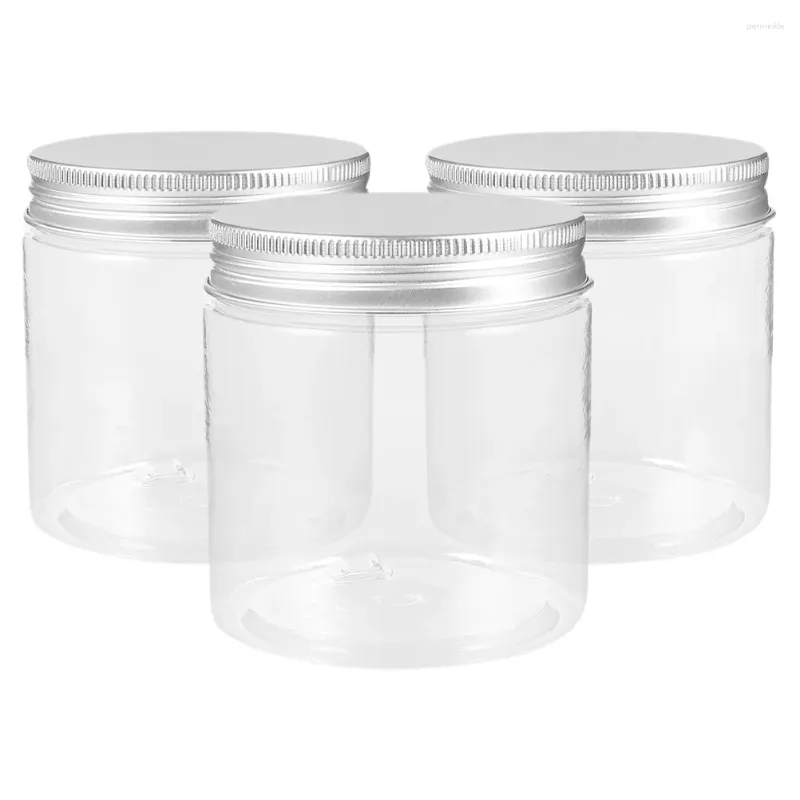 Bouteilles de stockage 3 pièces couvercle en aluminium bocaux Mason scellant en plastique confiture de miel PET avec couvercle petit