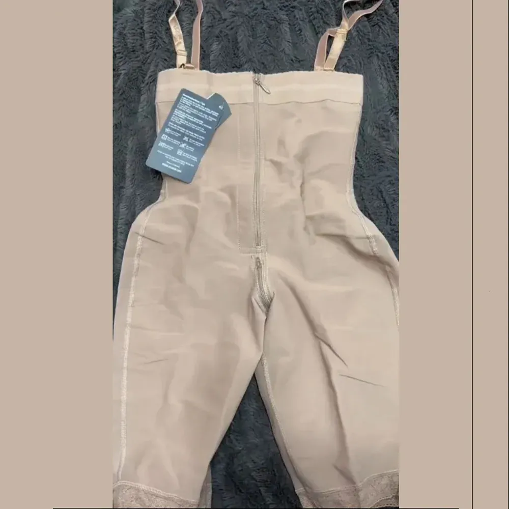 Kvinnor Butt Lift Zipper Mid-ben Shaper Pants Underwire Exotic Set Sexig Push Up BBL Post Op Surgery Supplies Slimming Fajas 240322