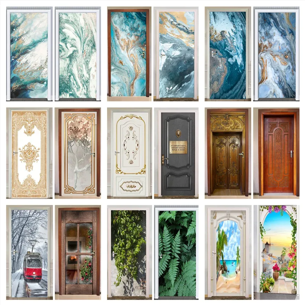 Stickers Decoration Door Sticker Interior Stickers Self Adhesive Wallpaper TV Furniture Bedroom Living Room Fridge Wallpaper For Walls