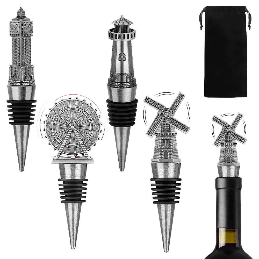 Metal Wine Stoppers Windmillbig Bengiant Wheelnautical Lighthouse Decor Bottle Plug Bar Tool Gift 240315