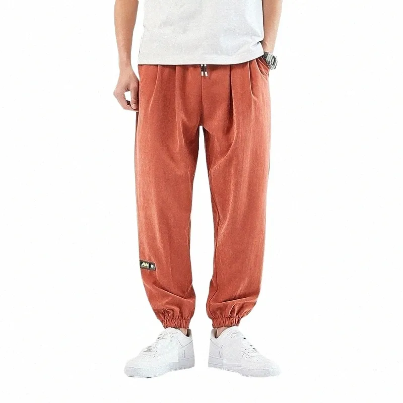 Printemps été hommes pantalons grande taille lâche vintage décontracté streetwear crayon pantalon élasticité surdimensionné grandes ventes sarouel 48 9905 #