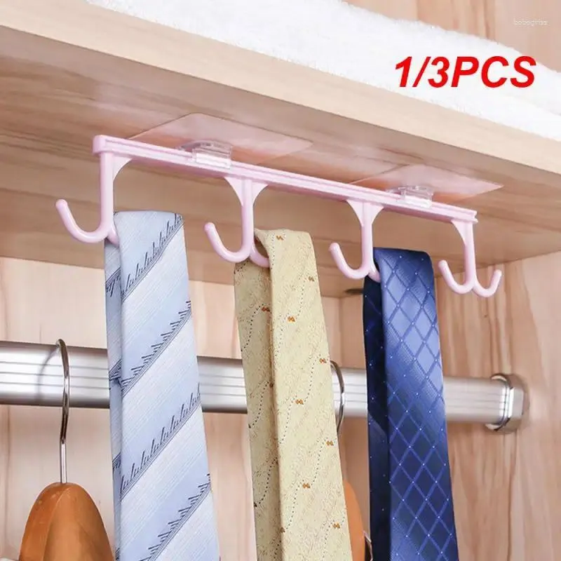 Kitchen Storage 1/3PCS Utensils Holder Strong Adhesive Hook Under Cabinet Hanger Coffee Cups Racks For Hanging Tableware Mug Scarf Belt