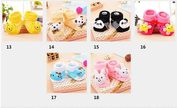 18 Style Lovely Cute Newborn Baby Socks Animal Cartoon Doll Infant Socks Model Anti-slip Boys Girls Socks