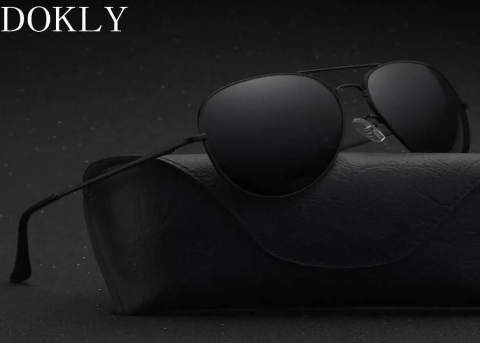 Dokly Brand HD偏光ブラックレンズサングラス男性Oculos Luxury Design No Bag3658593