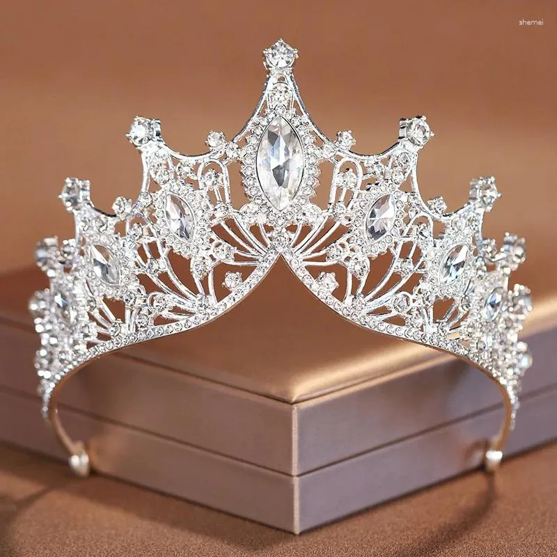 قصات الشعر توج الزفاف الكريستال Tiaras الرائعة الإرهاق الباروكي الإكسسوارات المجوهرات.