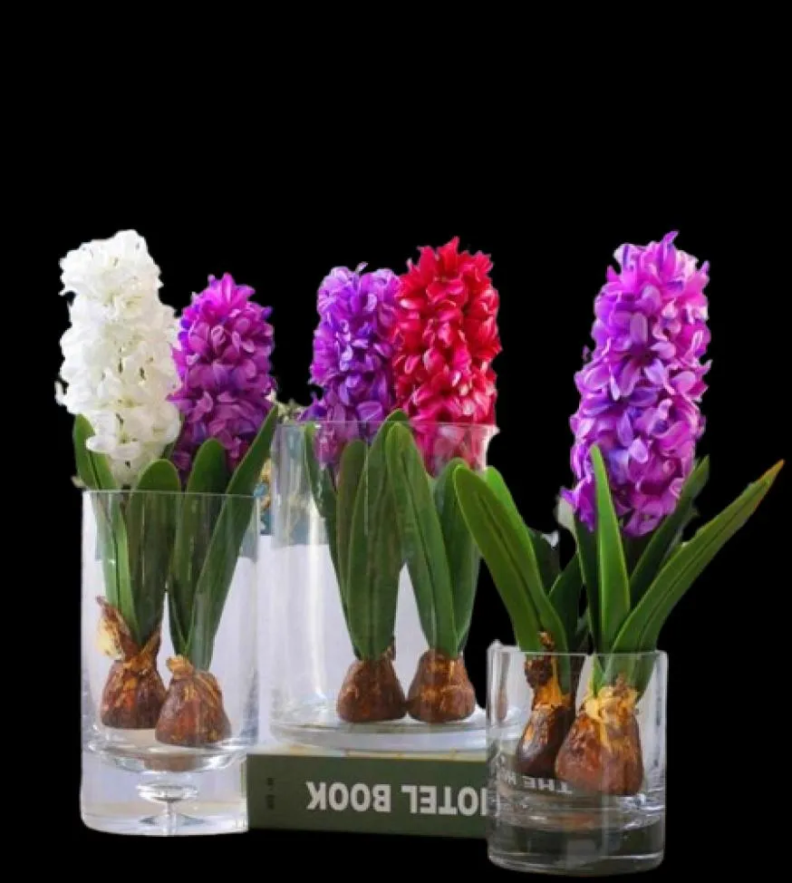 1 PCS Artificial Flower Hyacinth with Bulbs Home Table Bonsai Potted Home Garden Office Decoration Wedding Christmas Decoration4331730