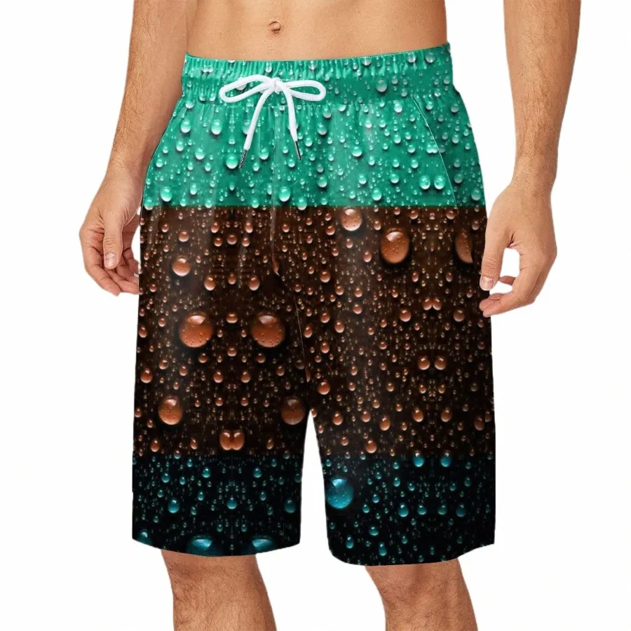 3D Tryckt coolt ölstrandshorts män sportbräda shorts fi hawaii strand simning korta byxor kvinnor avslappnade is korta byxor s7n0#