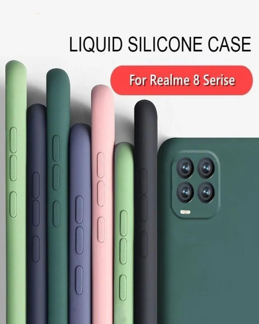 Pour Realme 8 Pro housse pour 8 C21 7 GT Narzo 30 5g Coque Funda Original Silicone liquide souple TPU téléphone Bumper3758875