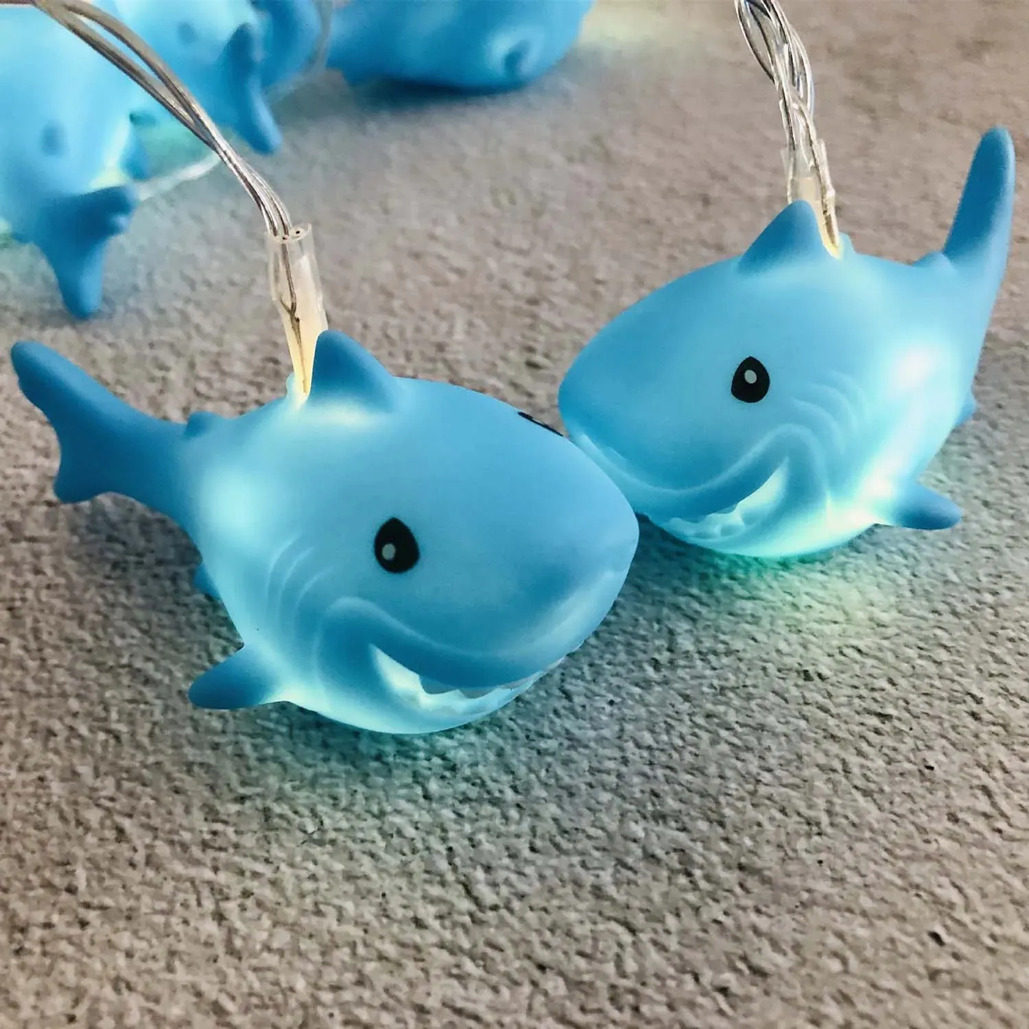 1.65M Shark LED String Light per la stanza del bambino Lampada Ghirlanda Baby Shower Decor Compleanno Vacanze di Natale Decorazioni per feste 10 Luci a LED 240325