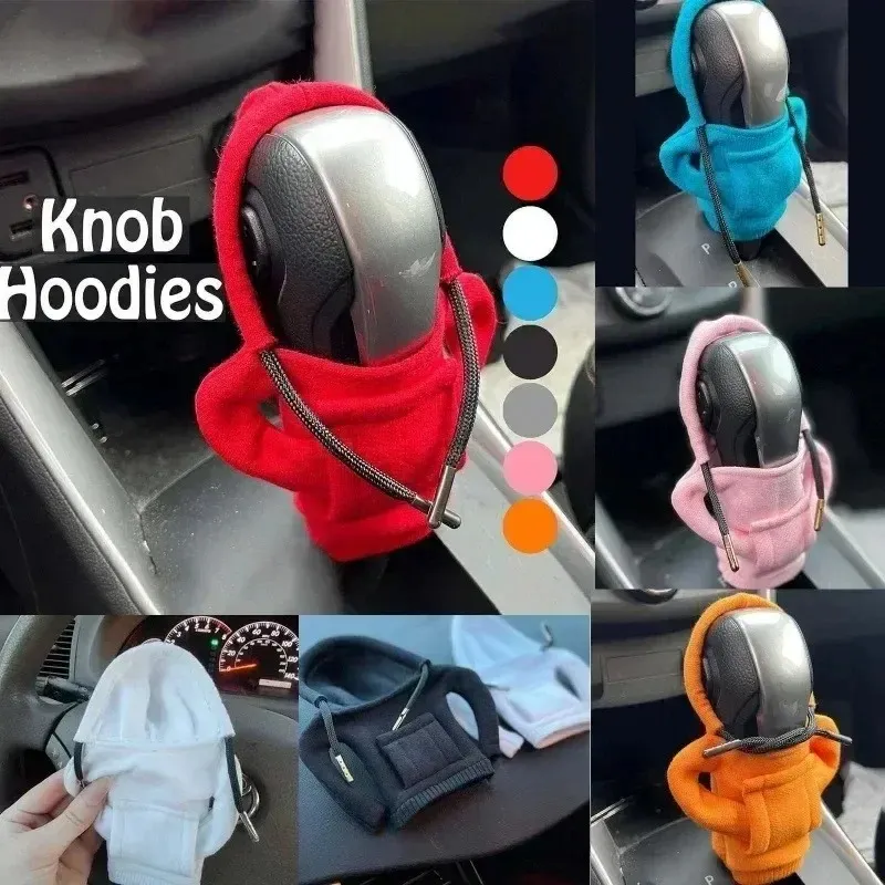 2024 HOUDIE BIL Gearskiftet Cover Fashion Gearshift Hoodie Car Gear Shift Knob Cover Manual Hande Gear Sweatshirt Change Spake Cover