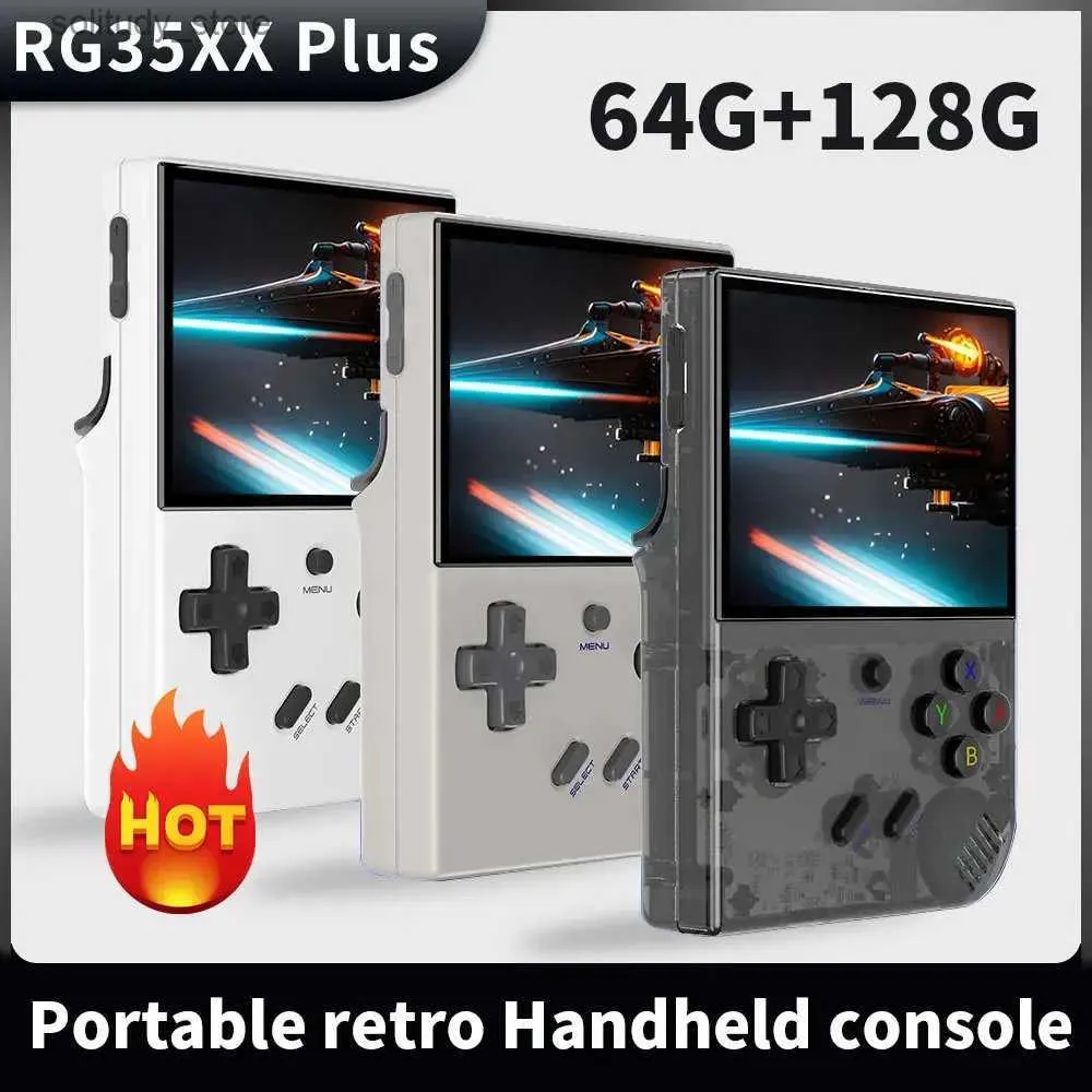 휴대용 게임 플레이어 RG35XX 업데이트 휴대용 레트로 핸드 헬드 게임 콘솔 3.5 인치 I HD 화면 어린이 선물 선물 듀얼 시스템 마늘 포켓 비디오 Q240326