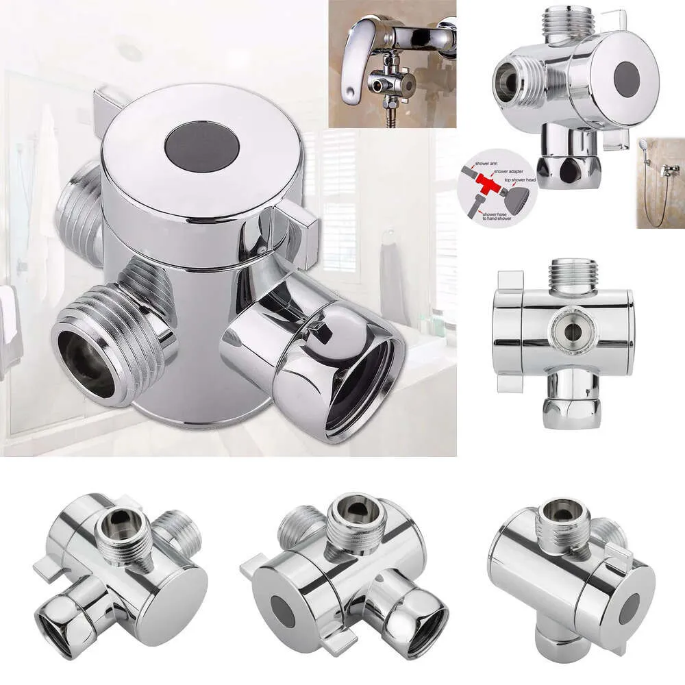 New 1/2Inch And Bathroom Three Way T-Adapter Sier White Polished For Toilet Bidet Head Diverter Shower Faucet