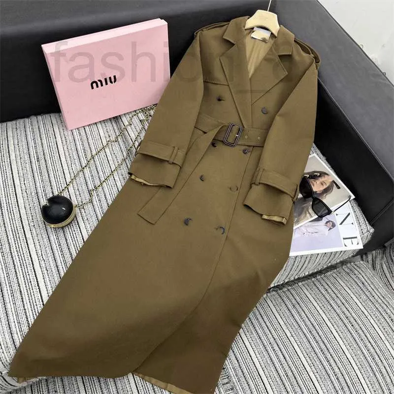 Women's Trench Coats Designer 24 early spring new style letter patch embroidered embellishment long lapel trench coat 5LXT