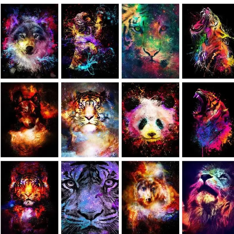 Stitch gatyztory diamant borduurwerk leeuw tijger cross stitch kit mozaïek mozaïek full square diamant schilderij dieren 5d diy nieuw aankomst huis december december