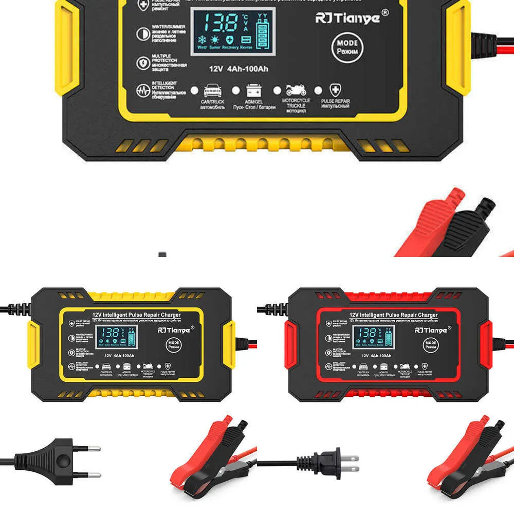 AKTUALIZACJA 12V 6A Automotive Akumentalna Ładowarka z ekranem dotykowym LCD do naprawy pulsu mokrego suchego ołowiu