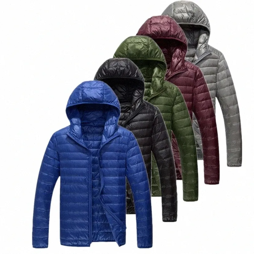 Royal Blue Hooded Parkas Men Zipper Ctrol Winter Winter Jackt