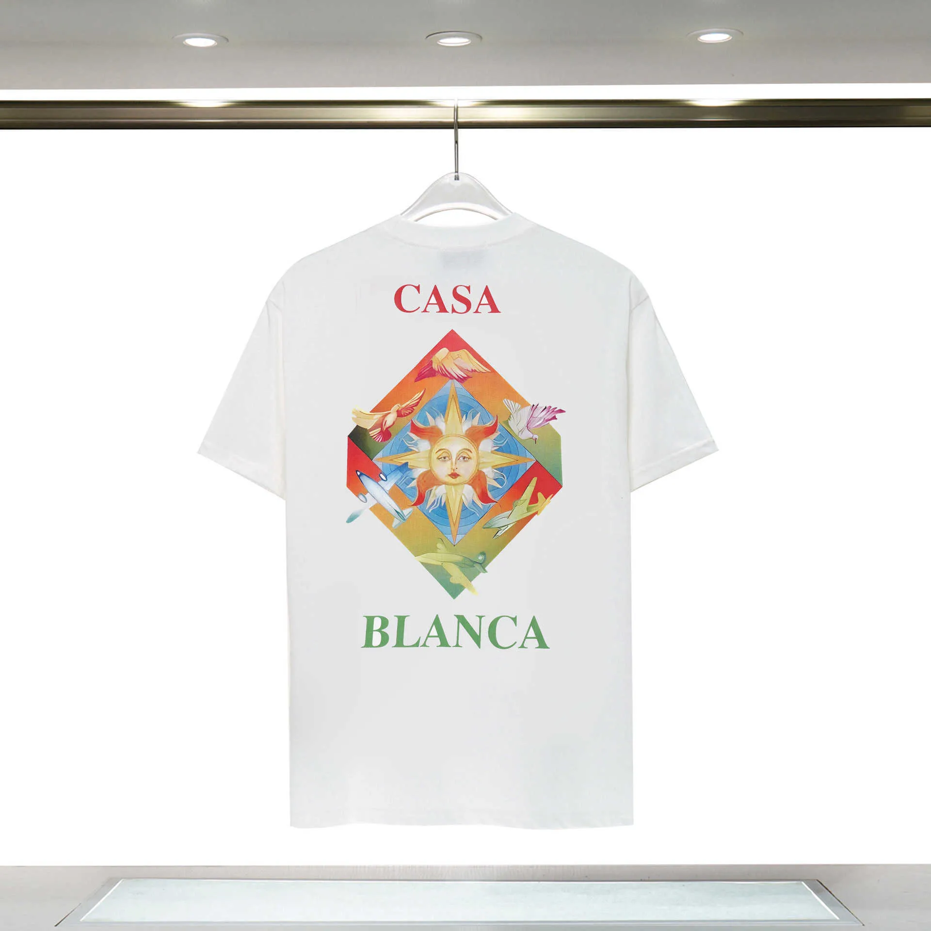 Mens Designer T Shirt Casual T-shirts Casablanca Summer New Casablanca Tropical Fruit Print Loose Short Sleeved T-Shirt H2NU