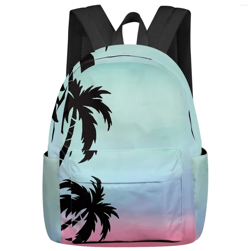 Sac à dos palmiers tropicaux coucher de soleil sacs d'école d'été pour adolescents filles Bookbag hommes sac à dos sac à bandoulière ordinateur portable Mochila