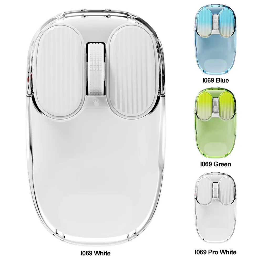 Möss 2,4G BluetoothCompatible RGB Light Mouse Transparent Mouse Support för Windows/Mac Professional Gaming Mouse för skrivbordsbärbar dator