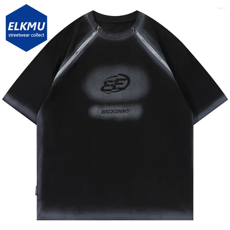 T-shirts pour hommes Double fermeture éclair hommes Hip Hop Streetwear T-shirt noir ample à manches courtes T-shirt Harajuku surdimensionné Y2K chemise hauts