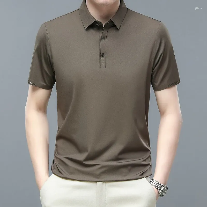 رجال Polos Summer 2024 All-Match T-Shirt أعمال قصيرة الأكمام ملابس البولو قميص العلامة التجارية العلامة التجارية