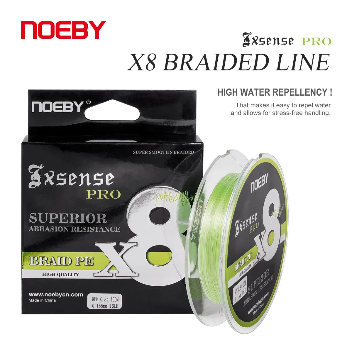 Noeby Upgrade 8 geflochtene Angellinie 150 m 300 m 14-103lB PE Superior Abriebfestigkeit glatte x8 Fluoreszierende Grünfischerei 240315