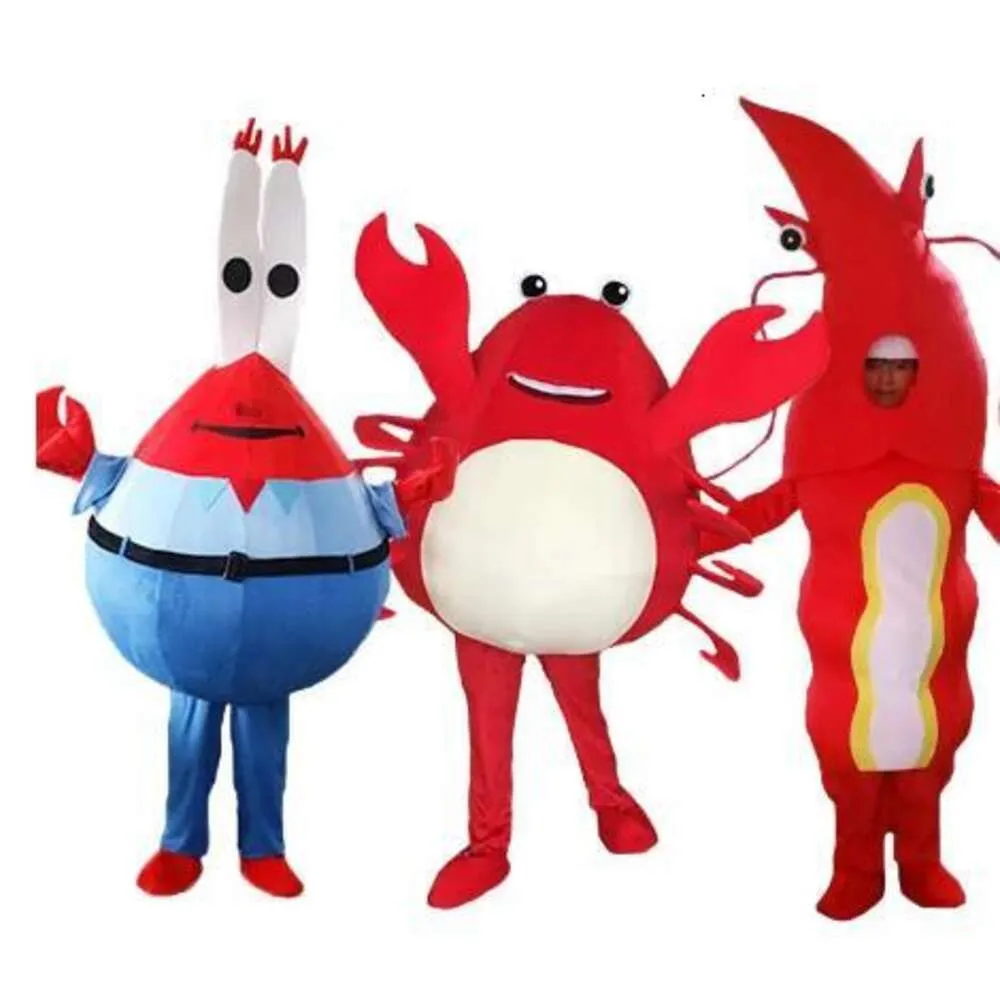 Mascot kostymer halloween jul röd krabba hummer mascotte tecknad plysch fancy klänning maskot dräkt