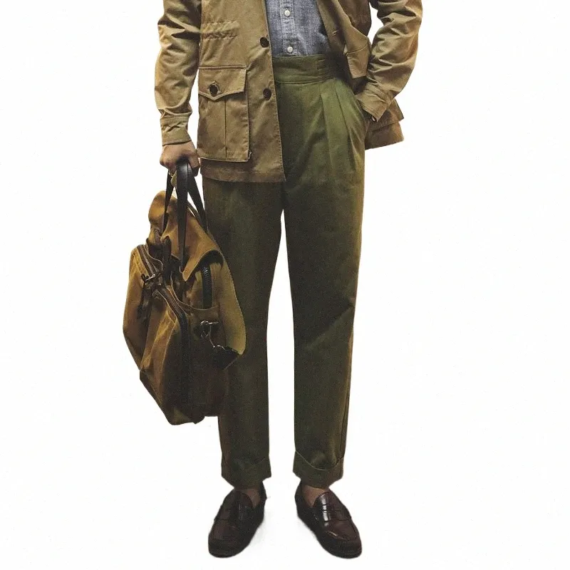 ck-0006 Hommes Cott Haute Qualité Casual Militaire Pantalon Élégant Mans Vintage Gurkha Pantalon Taille 28-42 q8PR #