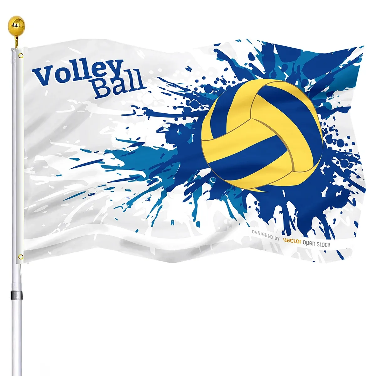 Tillbehör volleyboll flagga polyester med mässingsknapphål trädgårdsgård inre flaggor inomhus och utomhusdekor för tonåringar sport tema flagga