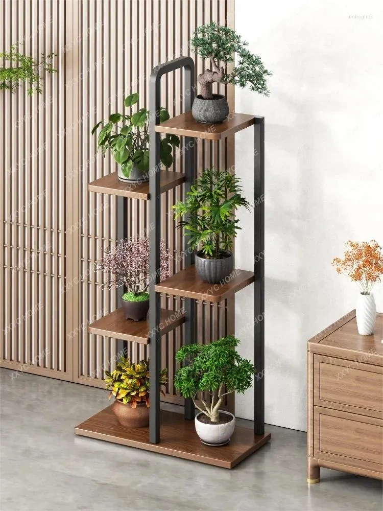 Pratos decorativos Rack de flores Armazenamento Varanda Interior Sala de estar Suporte para plantas suculentas Ferro forjado Jardiniere multicamadas