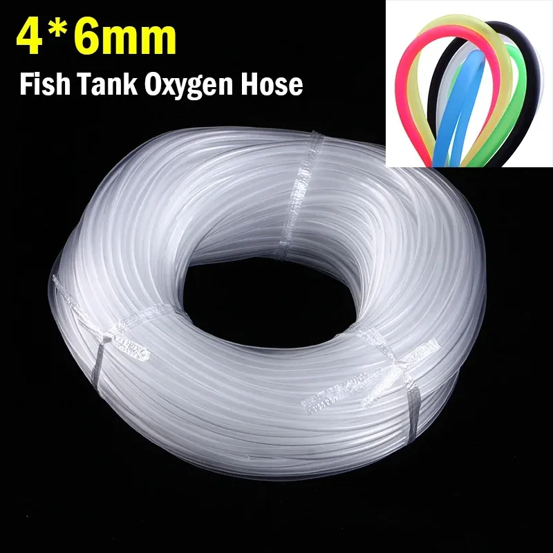 Accessoires 1 ~ 20 m Aquarium pompe à oxygène tuyau bulle d'air pierre Aquarium réservoir de poissons étang pompe Tube 4*6mm blanc noir coloré Tubes flexibles