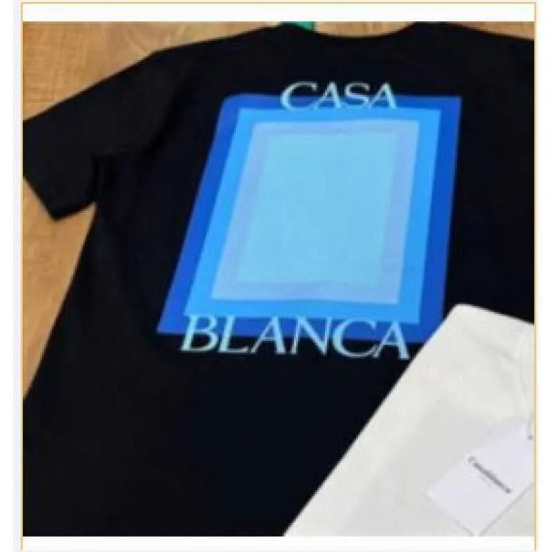 Herren Designer-T-Shirt Lässige T-Shirts Sommer Casablanca Block Square Space Herren und Damen lockeres und vielseitiges Kurzarm-Mode-T-Shirt INTD