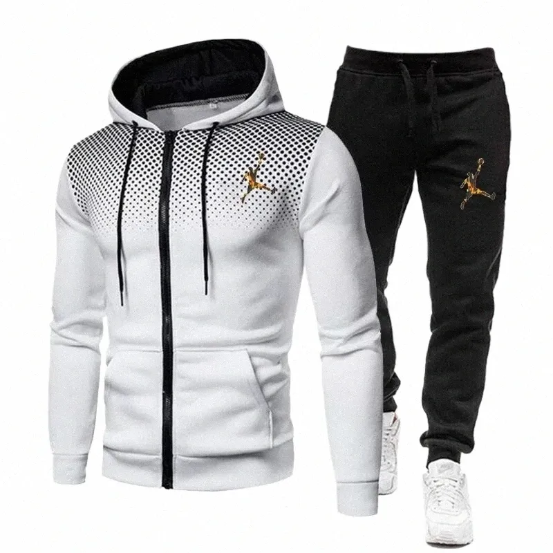 Haute qualité automne hiver polaire chaud vêtements pour hommes survêtements à capuche pantalons de survêtement deux pièces ensembles costume fi tendance vêtements de sport p6by #