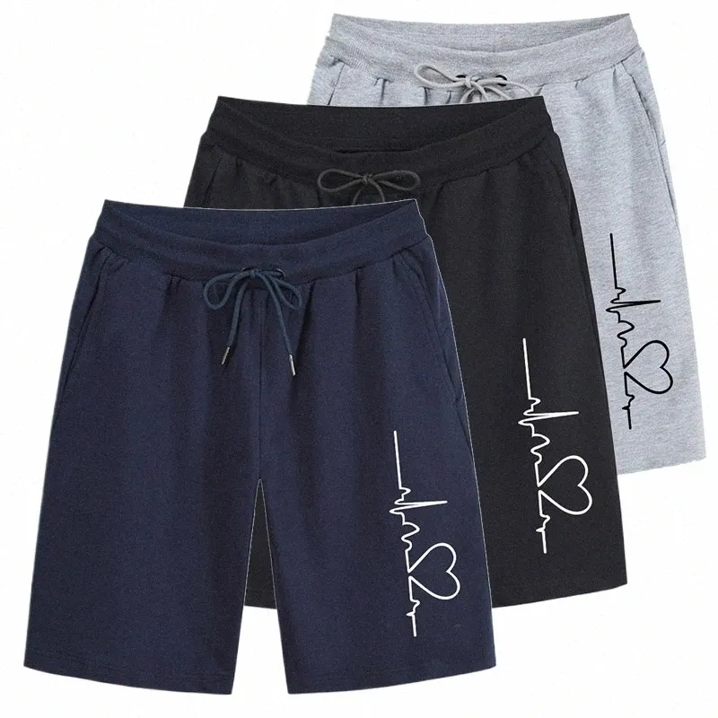 2023 Summer Men Shorts Drukowane swobodne luźne spodnie sportowe spodnie gimnastyczne sznurki unisex szorty J745#