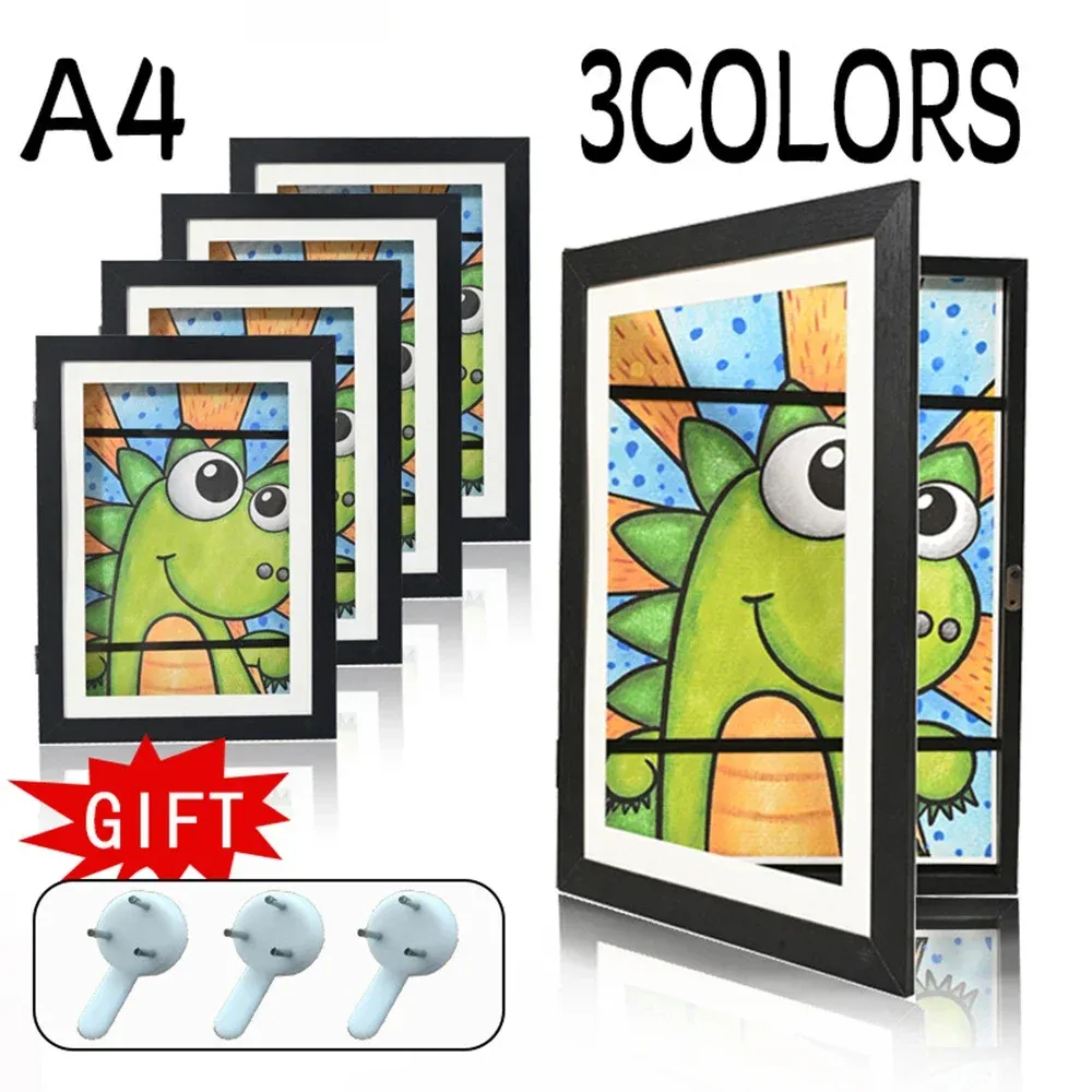 Рамка DIY Art Photo Frames Flipup A4 Простая вешалка для плакатов Магнитная фоторамка большой емкости Украшение стены Детская рамка для рисования