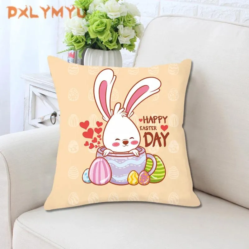 Kussen Cartoon kussensloop Mooie hoes Happy Easter Day Home Sofa Ded Car Decoratief