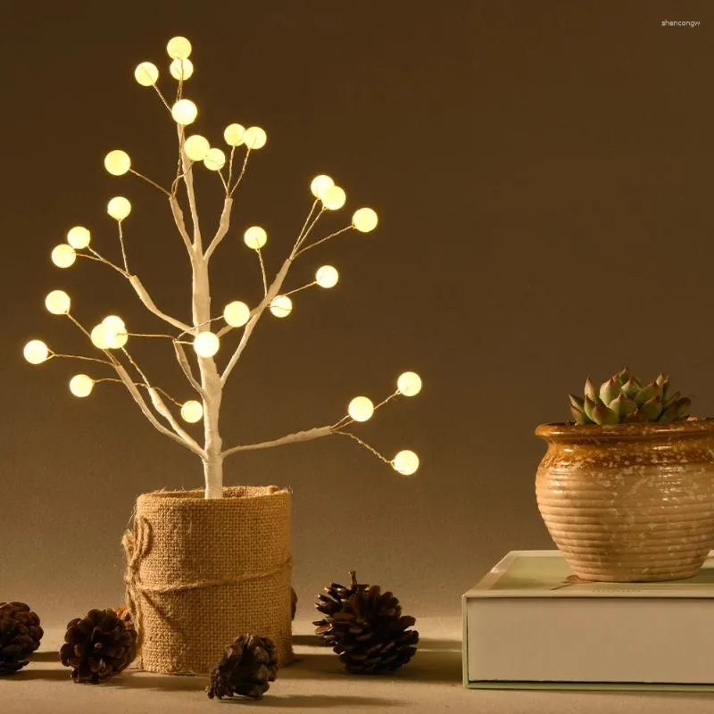 Table Lamps 30 Leds Tree Light Glowing Branch Night LED Suitable For Home Bedroom Wedding Party Christmas Decoration