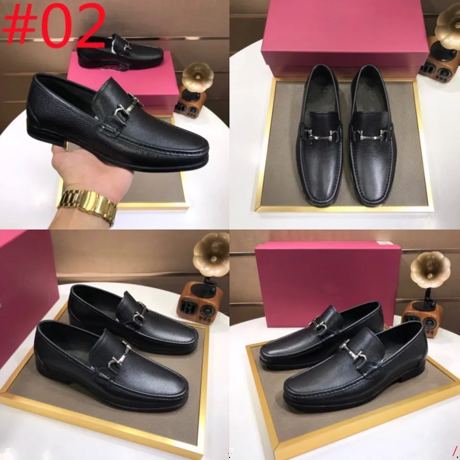 40Model Brand Designer Mens Dress Shoes Classic äkta läder Buckle Monk Strap Dark Brown Black Office Business Formal Shoes for Men