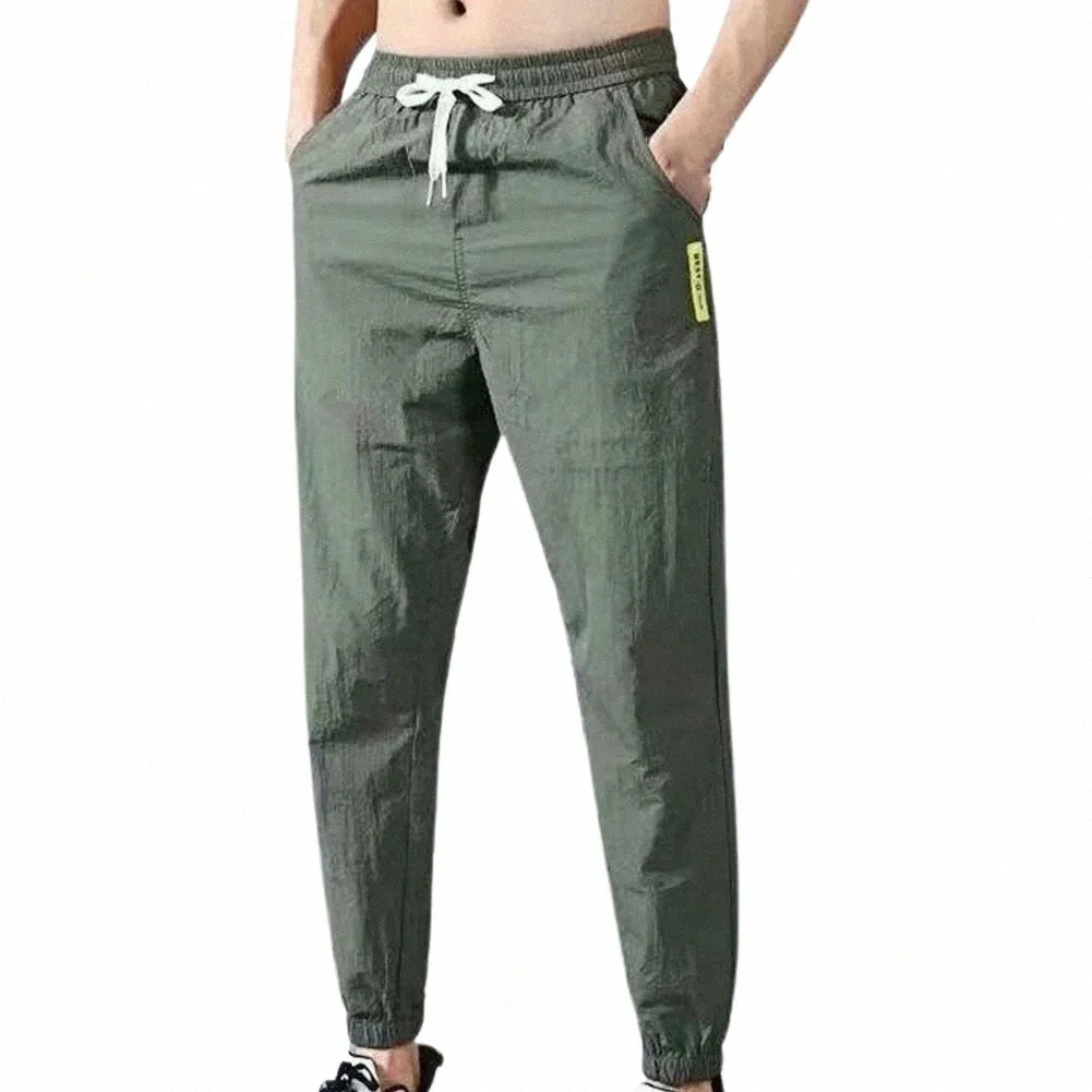 Pantalons décontractés pour hommes 2022New Couleur unie Multi Pocket Cordon de serrage à la cheville Pantalon cargo Pantalon d'été Pantalon de poids le plus chaud Plus Taille i3SU #