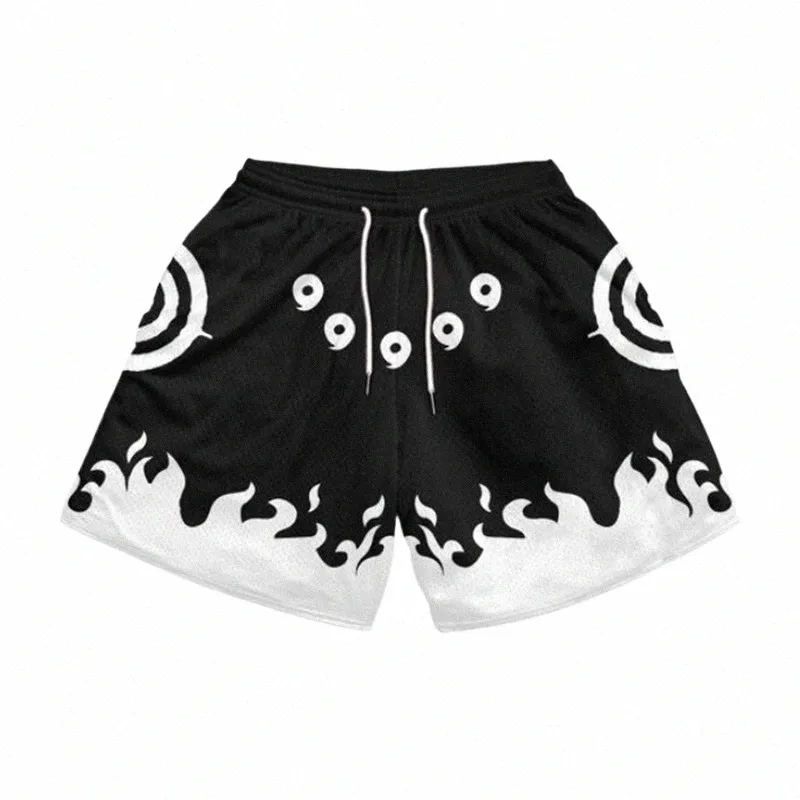 Shorts de sport Anime élégants pour hommes Shorts d'entraînement athlétiques Fitn avec poches Shorts de planche drôles 5 pouces séchage rapide respirant x1xc #